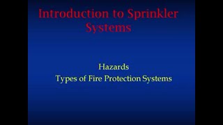 Introduction to Sprinkler Systems