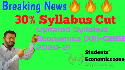 Deleted Topics-Class 12 Economics/ New Syllabus/ #CBSE Academic Year 2020-21/ Revised Syllabus