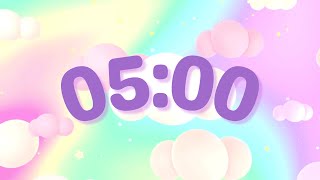 ☁️ 5 Minute Classroom Timer • Peaceful Pastel floating Clouds with Calm Music screenshot 5