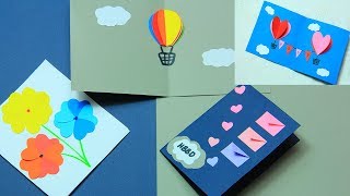 4 Easy Birthday Greeting Card Ideas/ DIY greeting card/ Birthday Card Making
