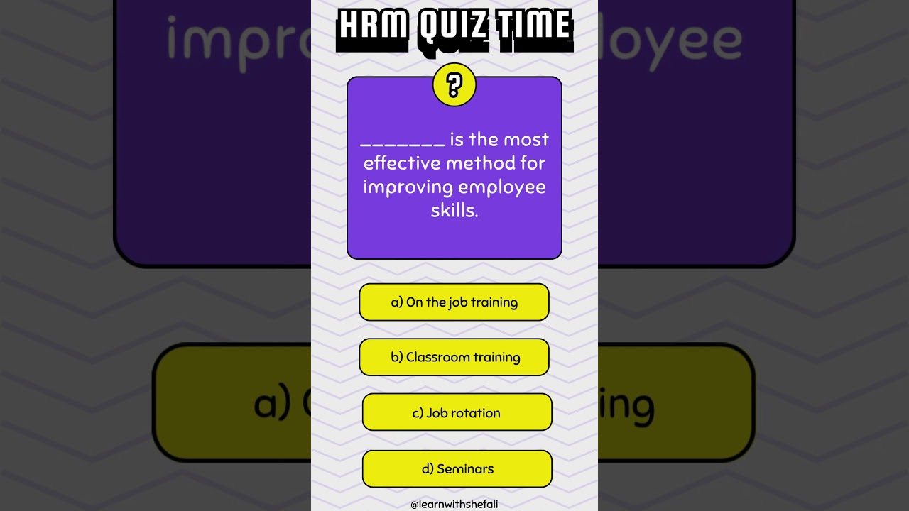 HRM Multiple Choice Questions: Test Your Knowledge! #hrm #humanresourcemanagement