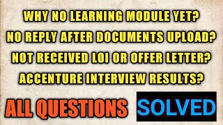 ACCENTURE INTERVIEW || On Boarding || Documents Upload || Learning Modules All Questions Answered