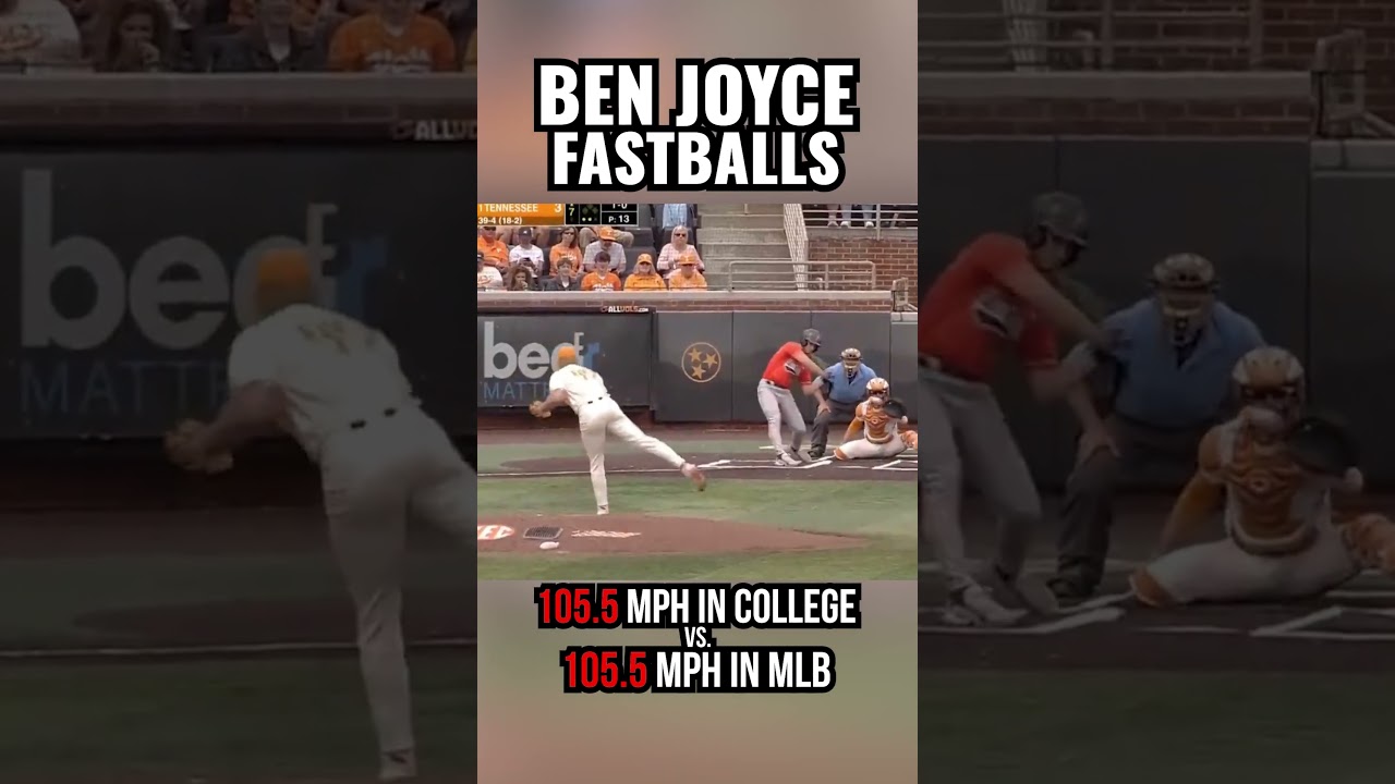 Ben Joyce, 105.5 MPH Fastball in College vs. 105.5 MPH Fastball in MLB.