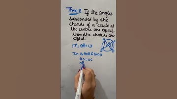 If the angles subtended by the chords of a circle at the centre are equal then the chords are equal