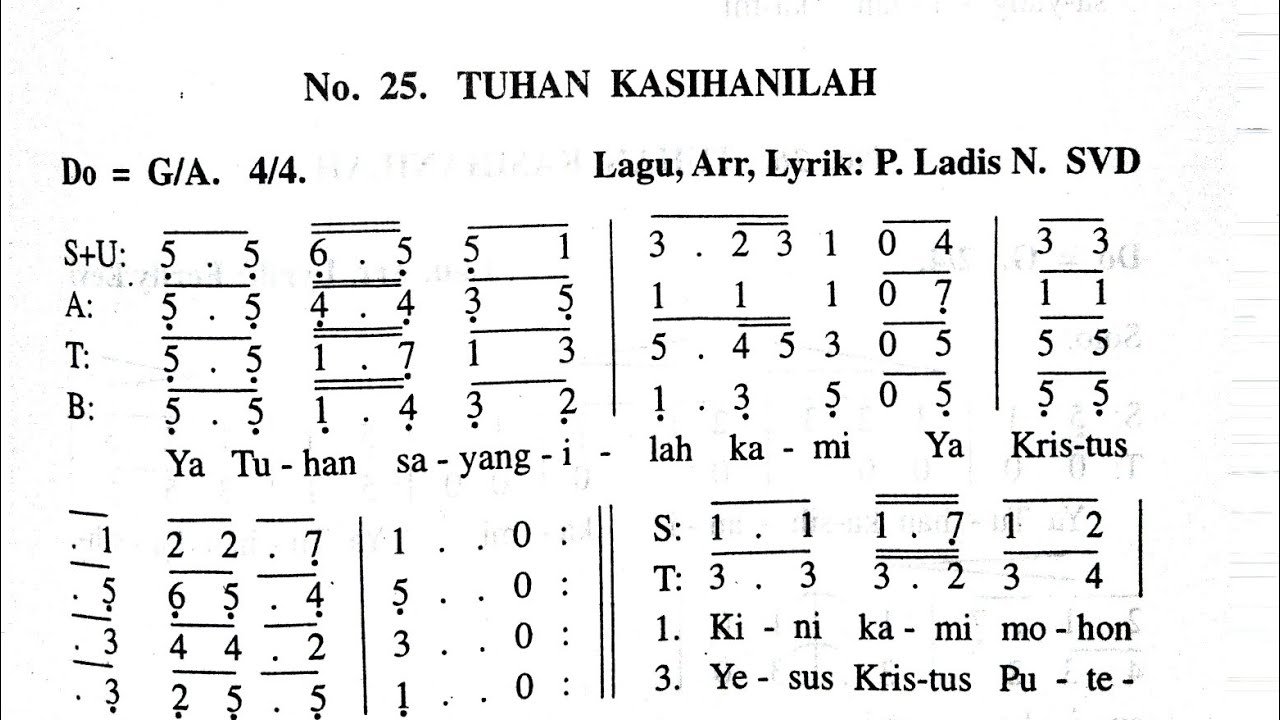 Lagu Tuhan Kasihanilah dari Pater Ladis Naisaban SVD