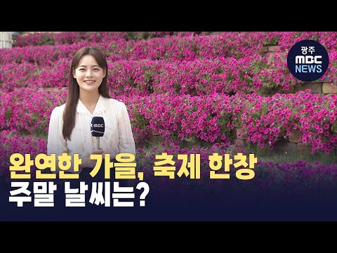 [뉴스데스크] (날씨와 생활) <strong>가을꽃</strong> 가득한 황룡강, 주말 날씨는?