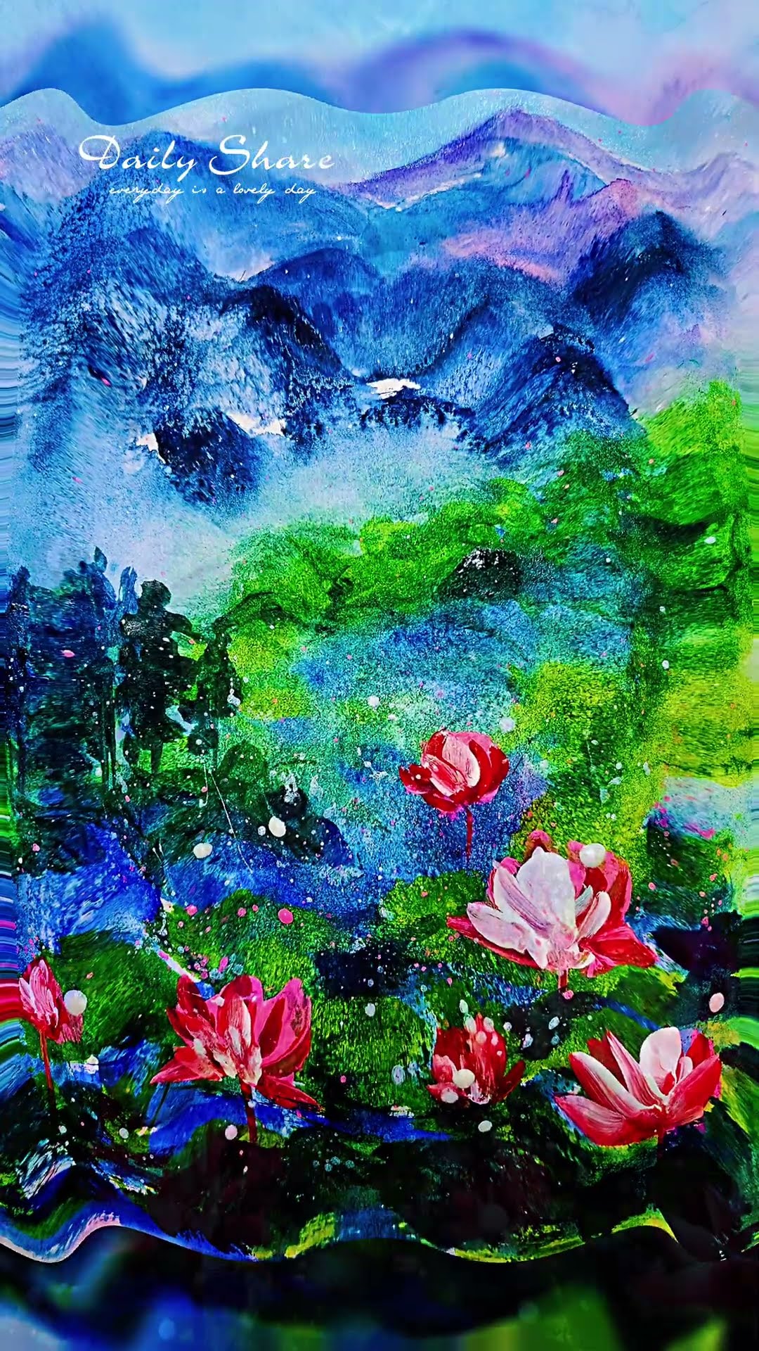 春之意纸上水彩画水彩山水风景The Spirit of Spring: Watercolor