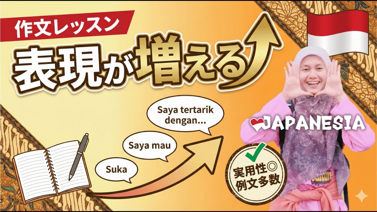 同じ文ばかり卒業「インドネシア語表現」が増えるレッスン！ヒチャ講師（中級作文・添削講座）