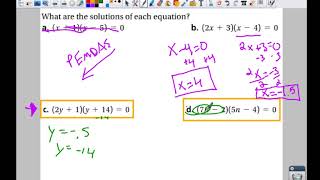 Algebra 1B Chapter 9 Section 4 part 1