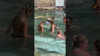☀️Pamukkale Fun Cleopatra Pool Hot -Summer Holiday 86💧 #cleopatra #swimmingpool