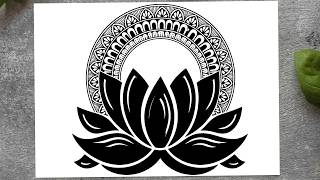 Career Overview Easy Lotus Mandala Art Drawing | Beautiful Black & White Mandala Design Tutorial