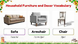 Learn 75  Furniture and HOME DECOR Vocabulary Words with Images 🏠 | English for Beginners