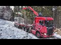 Scania R650 V8 | Timber Truck on Snow | Loading Wood