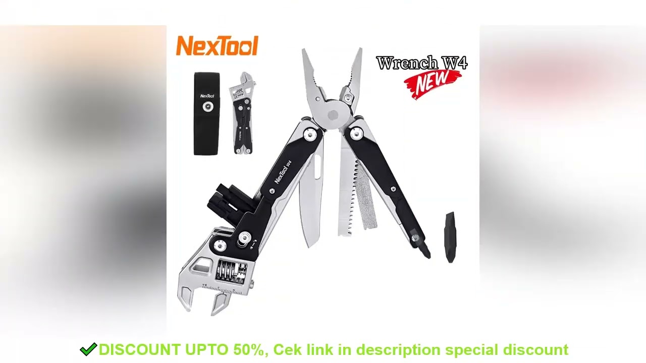 NexTool Multitool Wrench W4 11-In-1 Adjustable Wrench Pliers Folding Knife Hand Tools Screwdriver Wo