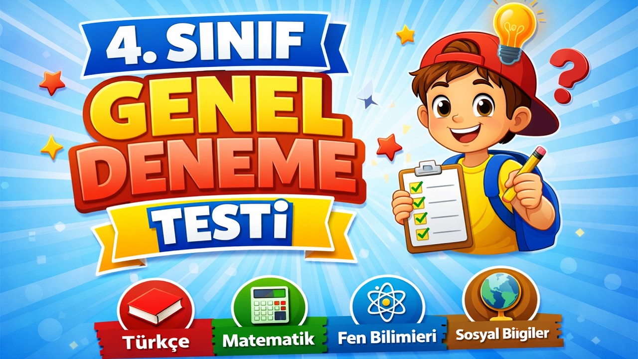 4. Sınıf Genel Deneme Testi 📝 | Türkçe Matematik Fen Sosyal | Yeni Nesil Sorular