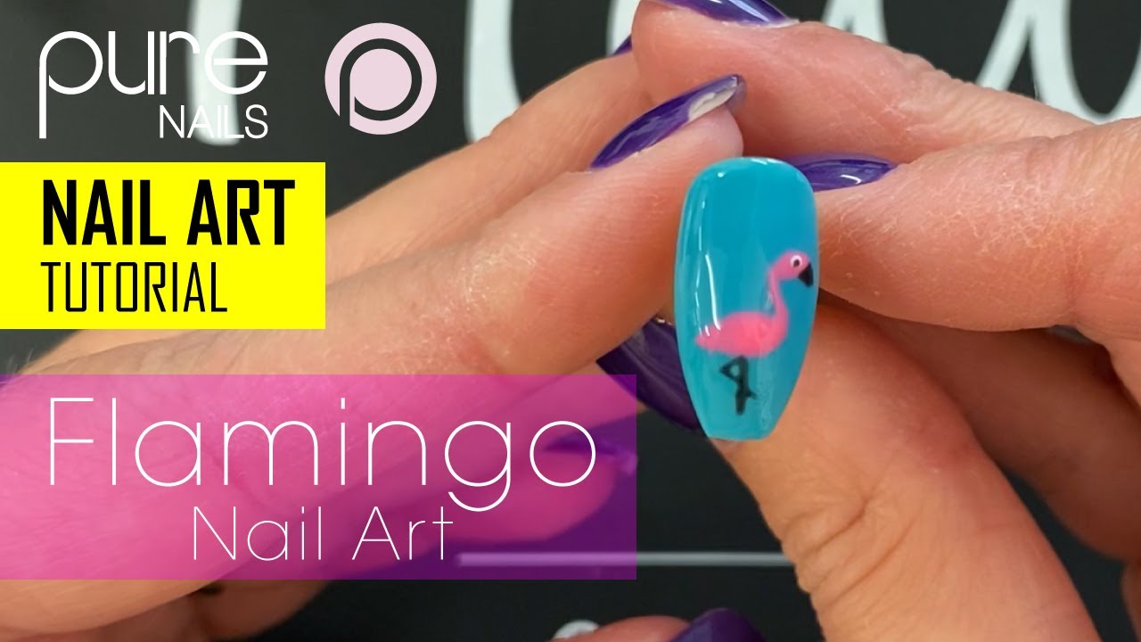 Quick and Easy Summer Flamingo Nail Art Design How to | Pure Nails