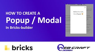 How to create a Popup/Modal in Wordpress / Bricks Builder without any Plugin