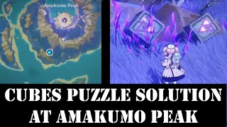 Cubes puzzle solution at amakumo peak genshin impact (seirai island)