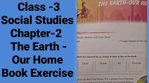 Class -3 | Social Studies | Chapter-2 The  Earth -Our Home | Book Exercise  |