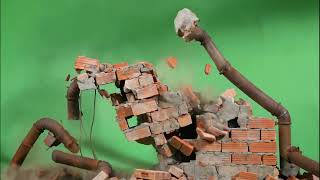 Wall Break Transition Green Screen || Smash VFX Overlay 4K
