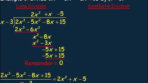 Dividing Polynomials and The Remainder Theorem Part 1