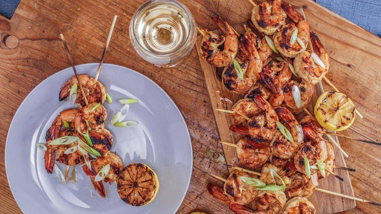 How to Make Red Chili & Ginger Marinated Grilled Shrimp Skewers by Josh Capon | Rachael Ray Show