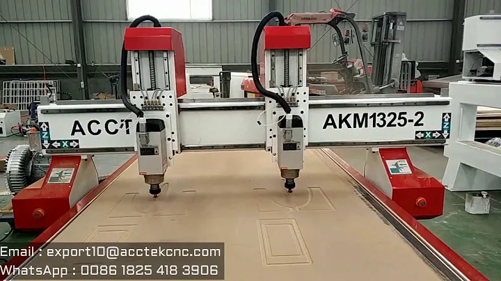 Acctek AKM1325-2 dual spindle cnc machine - making wooden door test