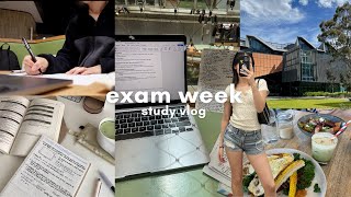 FINALS study vlog pt.1 ☕️📚| busy exam week prep, lots of cramming, food + study tips