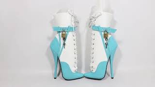 Sorbern Lockable Straps Ballet Boots Ankle High Lace Up Sm Shoe Stilettos High Heel