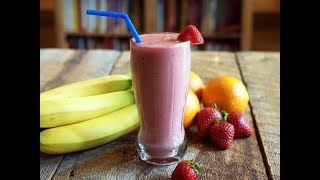 Banana Strawberry Orange Smoothie using Vitamix