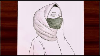 Güzel Eşarplı Kadın Çizimi A Girl With Hijab - Pencil Sketch - Drawing Tutorial. How To Draw