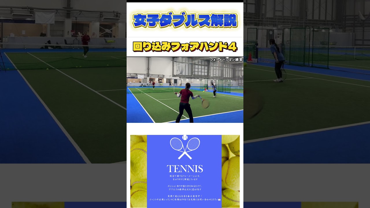 女子ダブルス解説 回り込みフォアハンド④ #テニス #全日本テニス選手権 #女子ダブルス