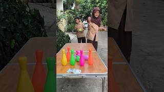 No one has ever succeeded in this bowling game 😱😬 #shorts #challenge #children's toys