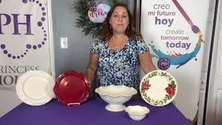 Princess House Marbella Pedestal Bowl and Dessert Dishes