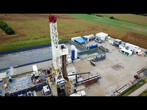 Chantier de la centrale de géothermie d'ÉS à Illkirch vue du Ciel