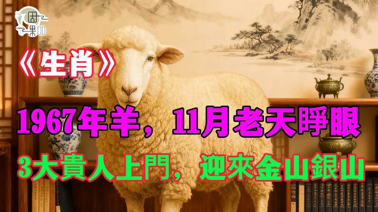 苦羊翻身！1967年屬羊人，苦了58年！11月起『老天睜眼』，3大貴人上門，後半生金山銀山！#屬羊 ##1967年屬羊#屬羊運勢 #2025屬羊運勢 #貴人 #財運 #命理 #丁未後半生 #生肖運勢