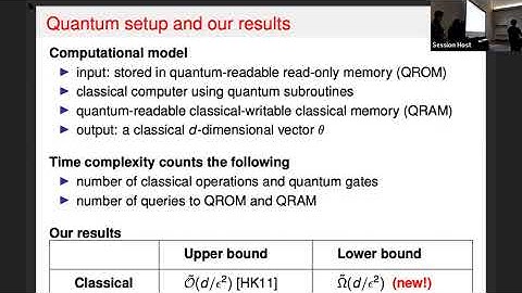 QIP 2022 | Quantum Algorithms and Lower Bounds for Linear Regression with Norm ... (Yanlin Chen)