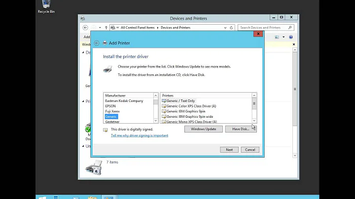 Creating and Sharing a Printer in Active Directory