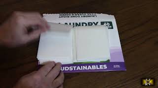 Sudstainables Laundry Detergent Sheets (60 Loads -30 sheets) - Eco Friendly  - Plastic Free