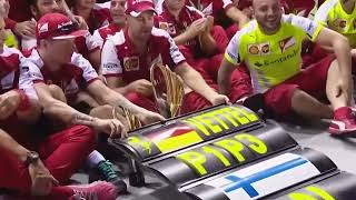 Vettel Win 2015 Malaysia Celebration | Vettel Stops Ferrari To Get Kimi's Name Added To Pitboard