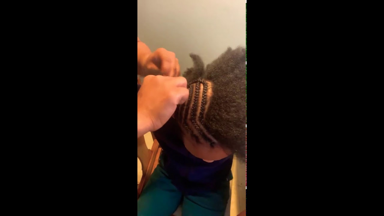 Braiding my son hair freestyle YouTube