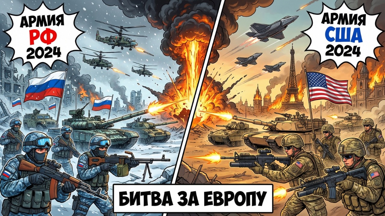 ЧТО ЕСЛИ СОВРЕМЕННЫЕ АРМИЯ РОССИИ И АРМИЯ США СТОЛКНУТСЯ МЕЖДУ СОБОЙ? (Битва за Европу) | ФАКТИЛЛА