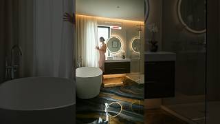 “Luxury Bathroom Transformation with Metallic Epoxy Floor ✨ #shorts #satisfying #timelapse #epoxy