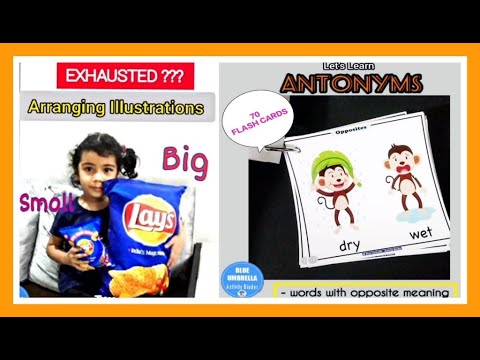 Flash Cards Opposites| Antonyms Flash Cards| 70 Pairs of Opposites| Vocabulary Building at Early Age