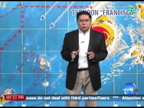Weather Forecast: Int'l Typhoon 'Francisco' may enter PAR tonight or Tuesday morning - 10/21/13