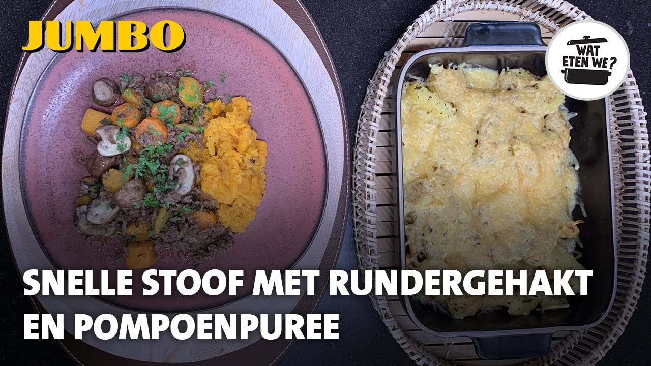 Wat eten we? Snelle stoof met rundergehakt en pompoenpuree