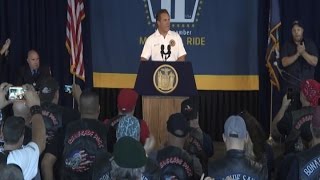 Governor Cuomo Makes an Announcement at 9\/11 Memorial Motorcycle Ride