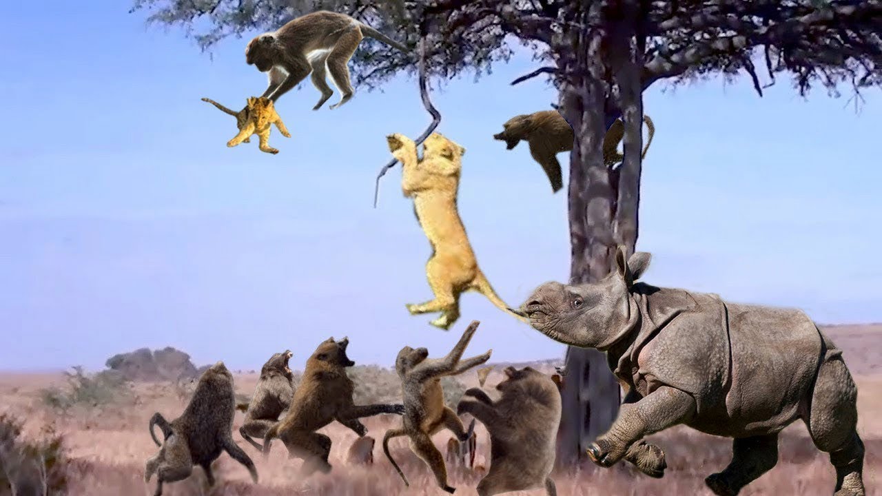 Lion Hunting Fail - When The Lion King Climbs The Tree Fail - Funny Animals