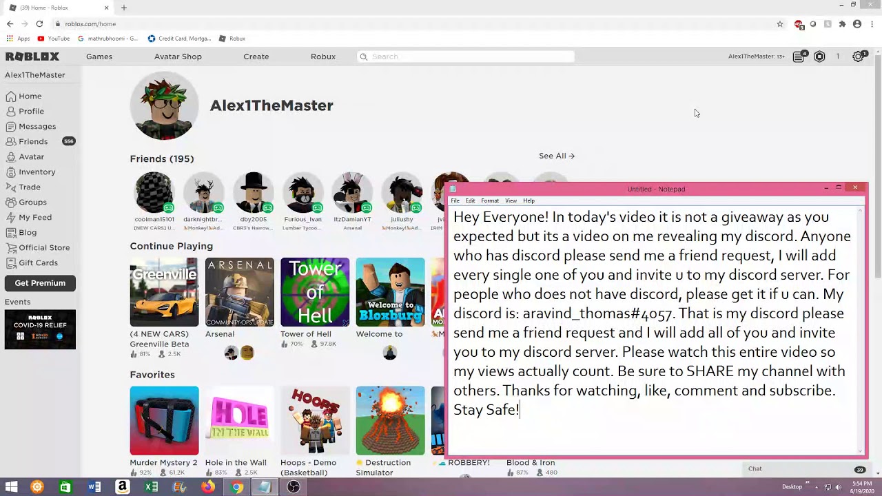 Revealing My Discord?!?! - YouTube
