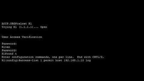 Restricting Telnet and SSH access with Access-Lists